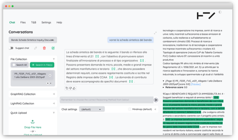 Sistema documentazione aziendale con citazioni