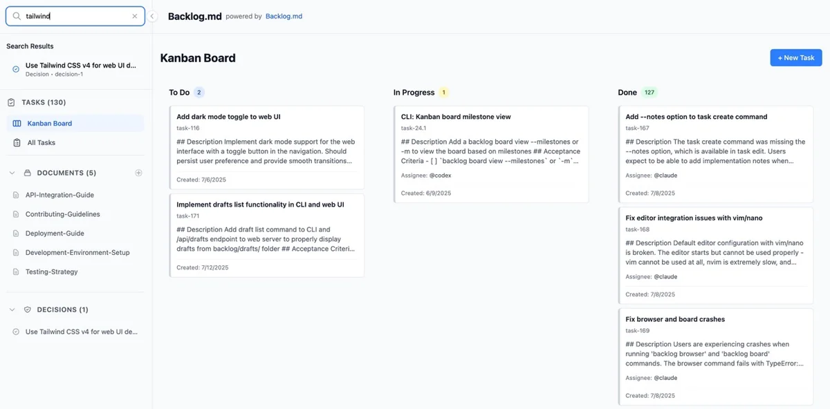 Backlog.md – Markdown-native Task Manager and Kanban visualizer for any ...