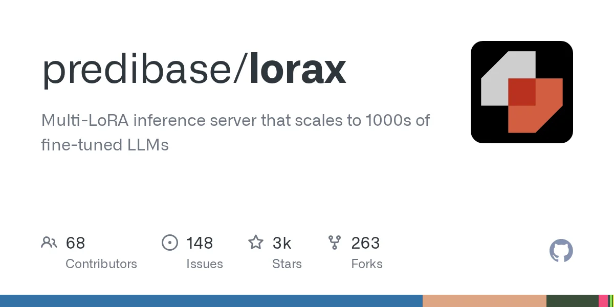 LoRAX: Multi-LoRA inference server that scales to 1000s of fine-tuned LLMs