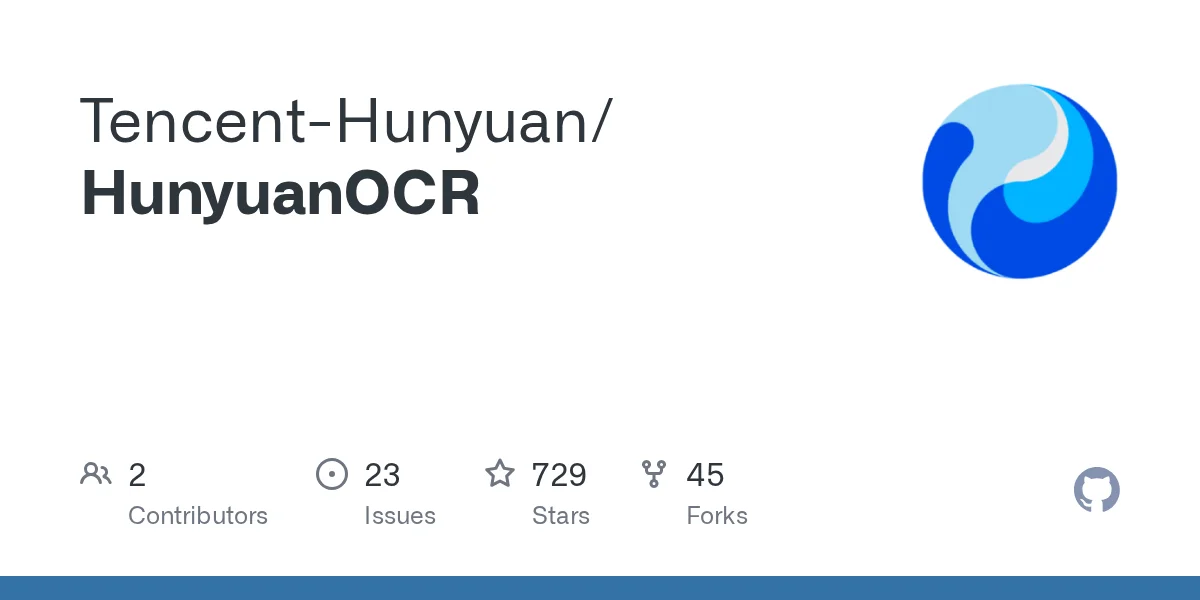 GitHub - Tencent-Hunyuan/HunyuanOCR