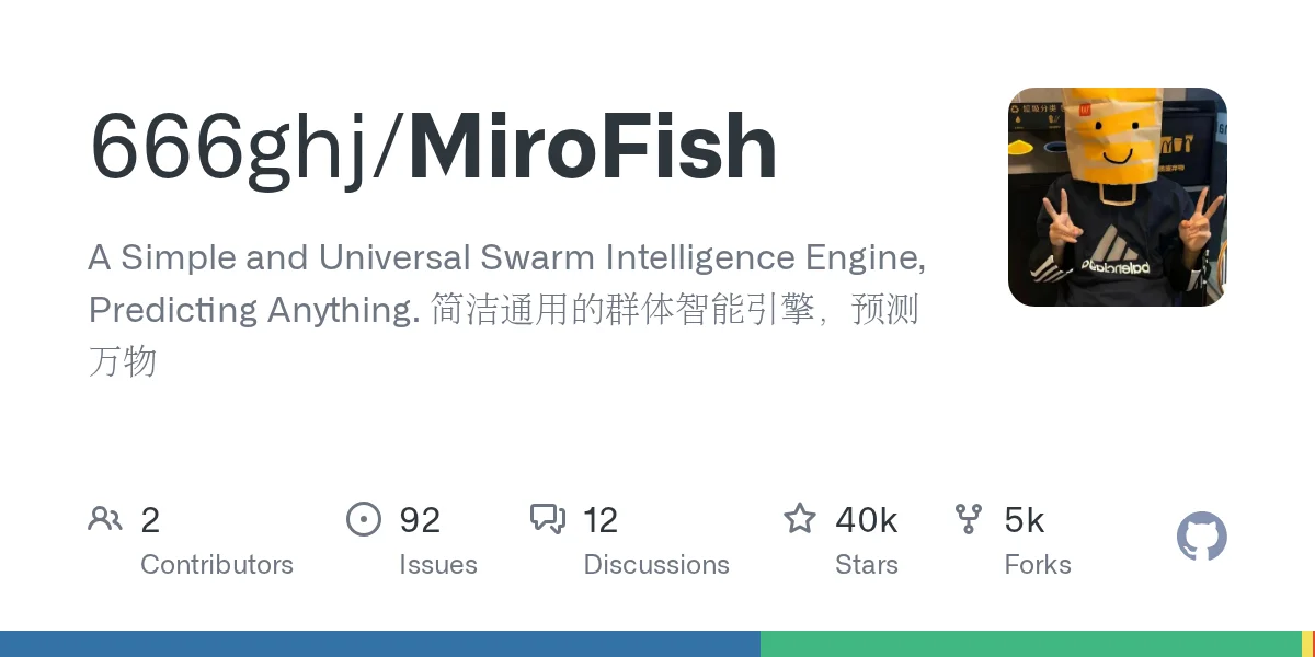GitHub - 666ghj/MiroFish: A Simple and Universal Swarm Intelligence Engine, Predicting Anything. A concise and universal swarm intelligence engine, predicting everything.